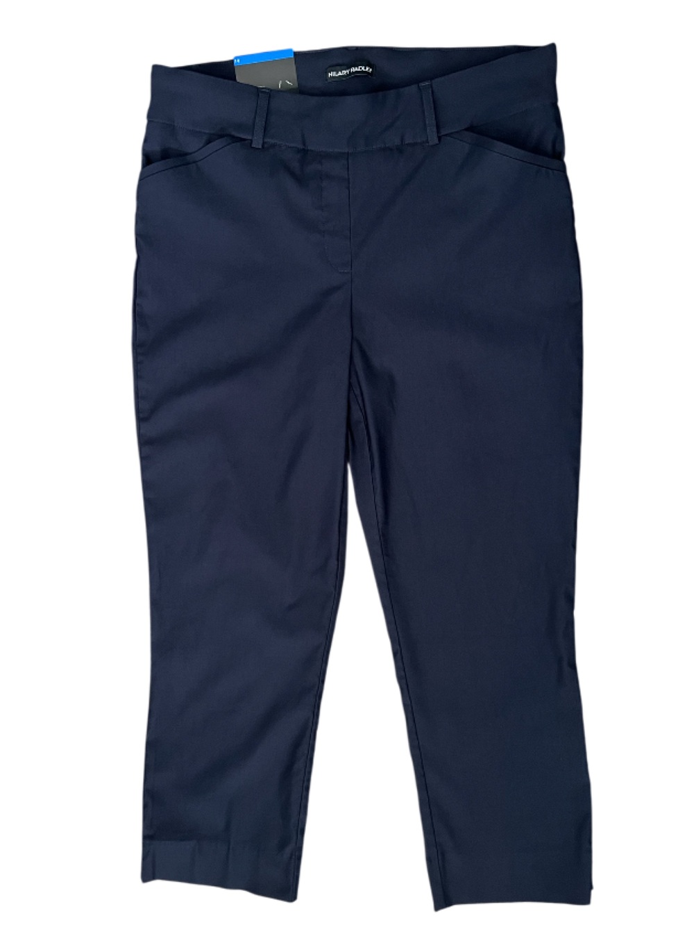 NWT Hilary Radley Pull On Capri Pants with Stretch Navy Size 10